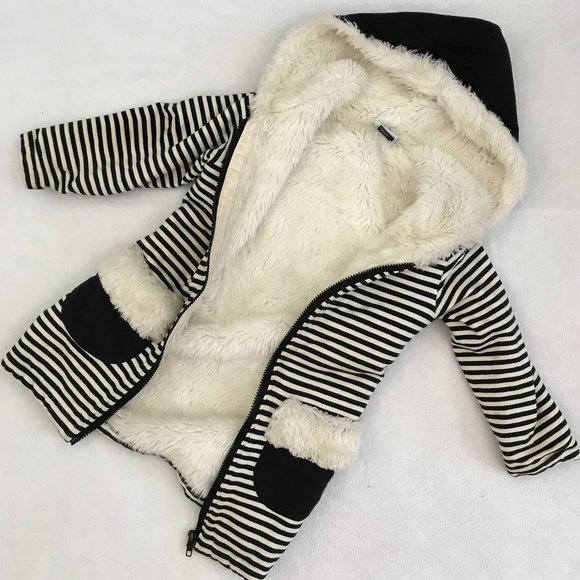 Hula Mula Other - Hula Mula Girls Size 6, Faux Fur Lined Cotton Jersey Ultra Soft Hooded Coat